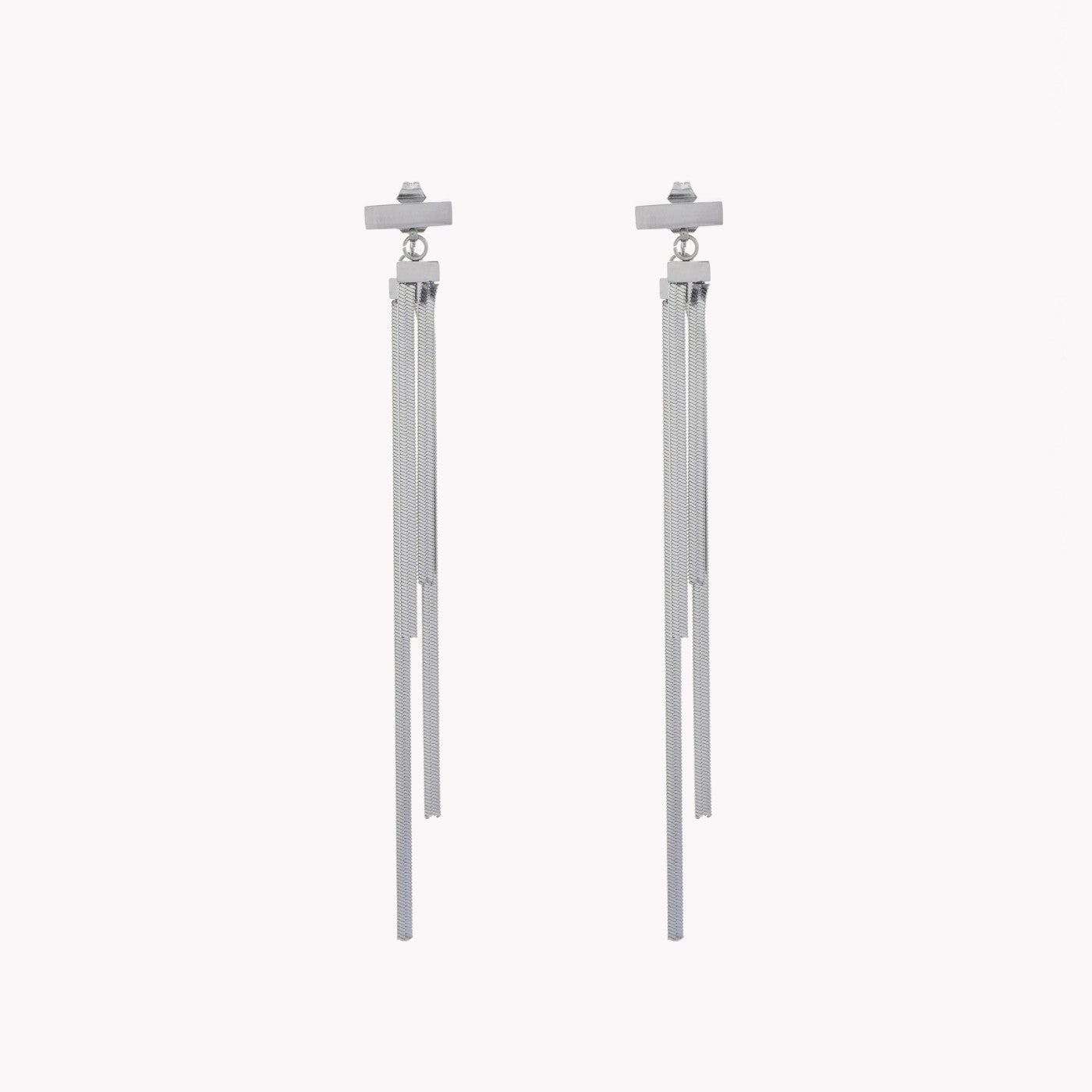 Brinco Comprido Franjas | Aço Inoxidável