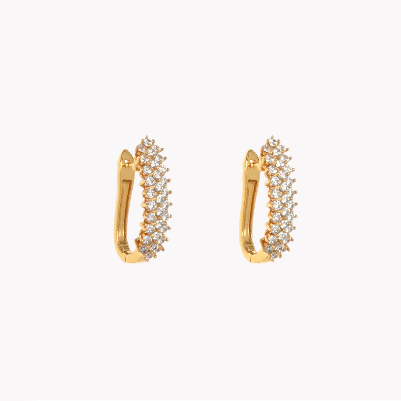 Argolas Oval com Brilhantes | Semijoia