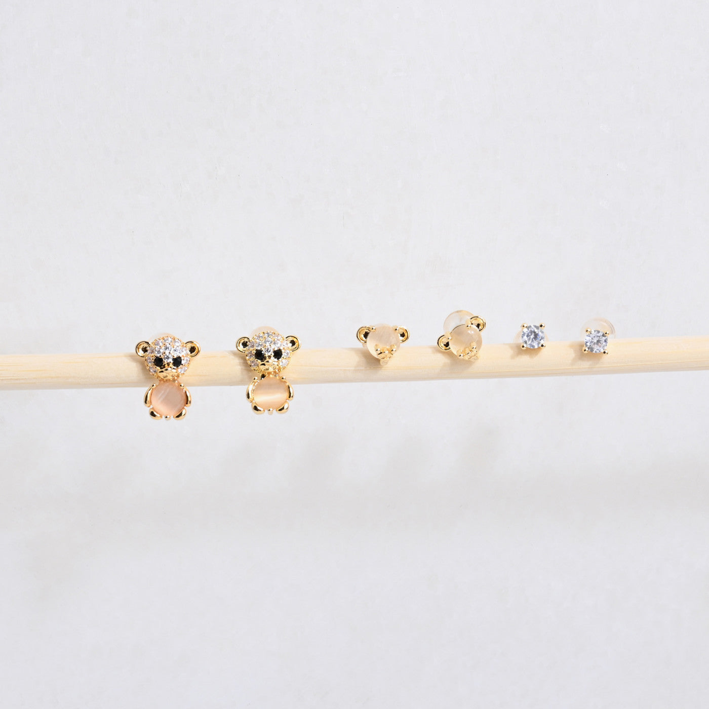 Conjunto de Brincos Urso | Semijoias