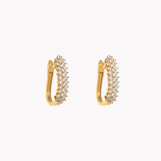 Argolas Oval com Brilhantes | Semijoia