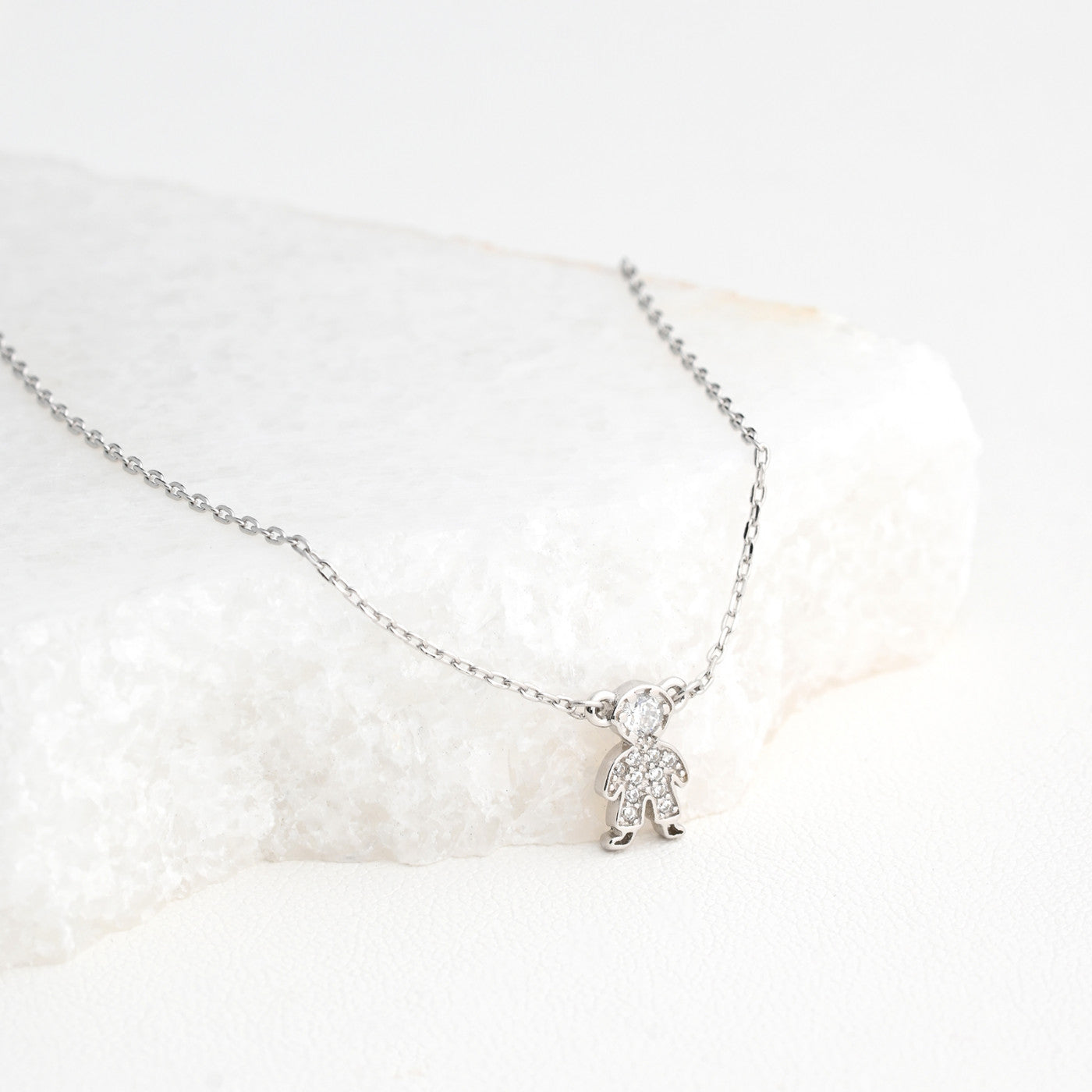 Colar Menino com Zircônias | Prata S925